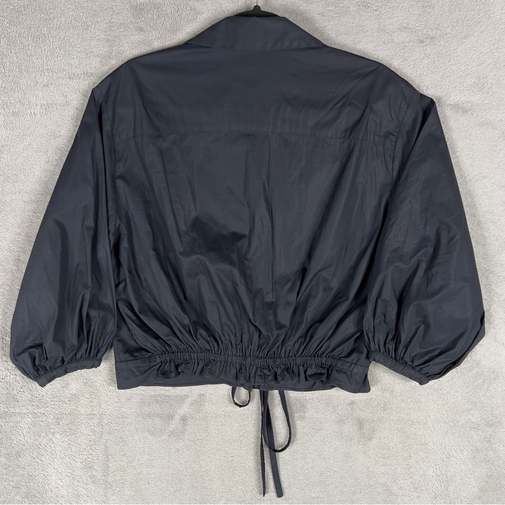 Cara Cara Hutton Top Black Cotton Poplin Cropped Button Up Women's XS Drawstring - Picture 9 of 13